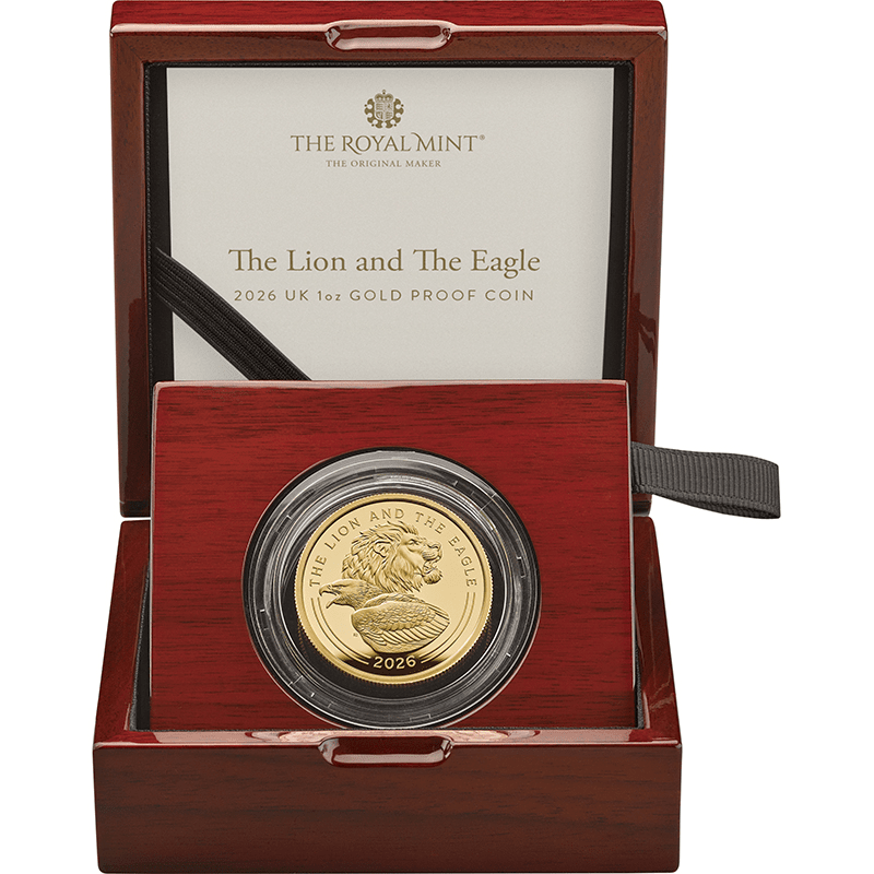 英国 2026年 コインの象徴 ライオンとイーグル 100ポンド金貨 1オンス