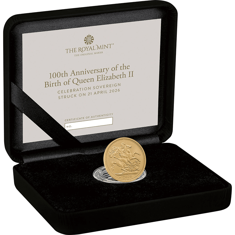 英国 2026年 エリザベス2世生誕100周年 1ソブリン金貨 未使用
