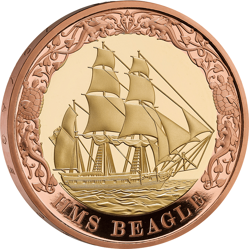 英国 2026年 HMSビーグル航海200周年 2ポンド2色金貨 プルーフ