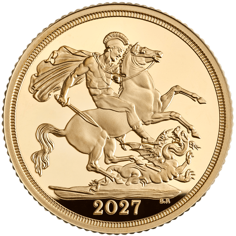 2026 イギリス 1ソブリン 銀貨 PCGS 最高鑑定 セントジョージ  英国 2027年 ソブリン金・銀貨コレクション 竜を退治する聖ジョージ 1