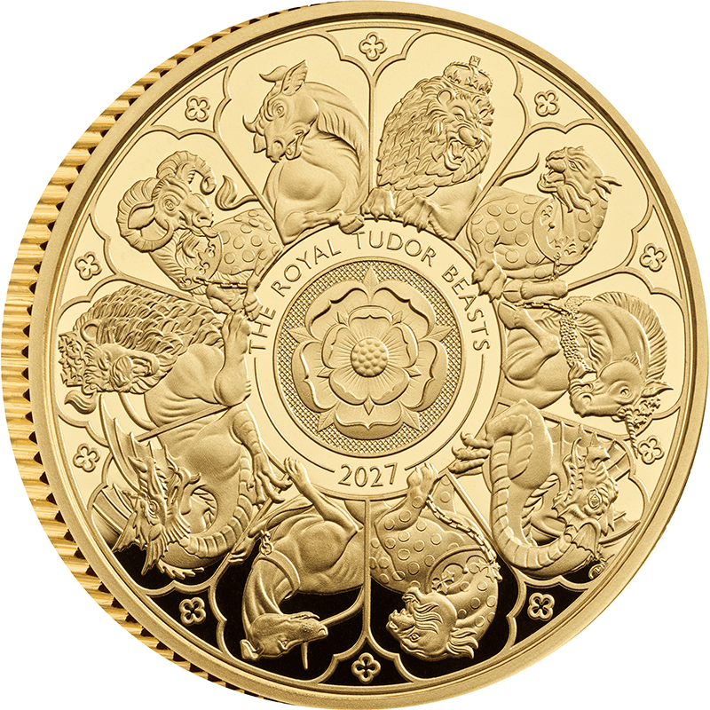 英国 2027年 テューダー家紋章の獣コレクション 最終貨 25ポンド金貨 1