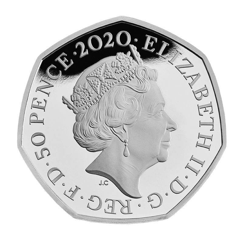 英国 2020年 EU離脱記念 50ペンス銀貨 プルーフ
