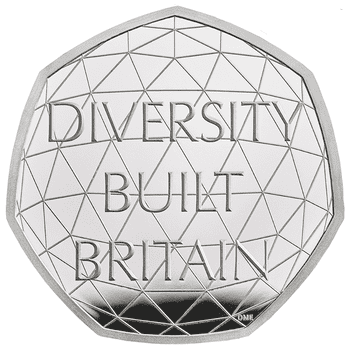 英国 2020年 多様性を讃えて 50ペンスピエフォー銀貨 プルーフ