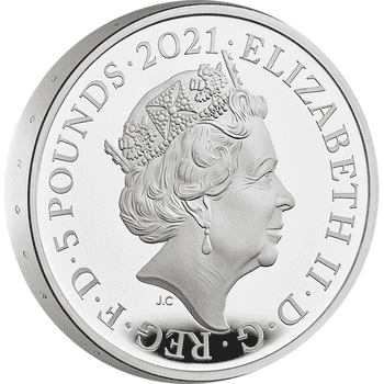 英国 2021年 女王エリザベス2世生誕95周年 5ポンドピエフォー銀貨 プルーフ