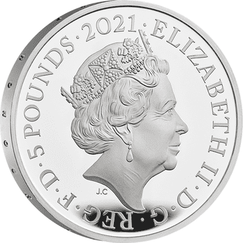 英国 2021年 女王エリザベス2世生誕95周年 5ポンド銀貨 プルーフ