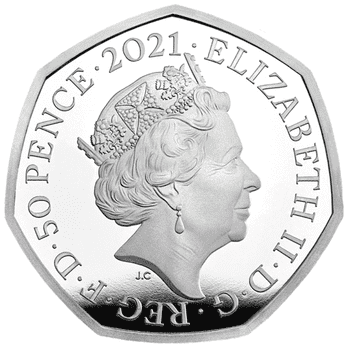 英国 2021年 くまのプーさん コインコレクション 森の仲間たち 50ペンスカラー銀貨 プルーフ