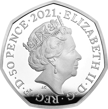 英国 2021年 くまのプーさん コインコレクション オウル 50ペンスカラー銀貨 プルーフ
