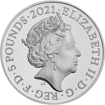 英国 2021年 リメンバランス・デー 5ポンドカラー銀貨 プルーフ