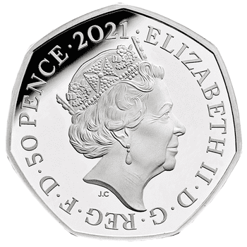英国 2021年 くまのプーさん コインコレクション ティガー 50ペンスカラー銀貨 プルーフ