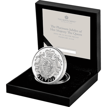 英国 2022年 女王エリザベス2世在位70周年 プラチナ・ジュビリー 5ポンドピエフォー銀貨 プルーフ
