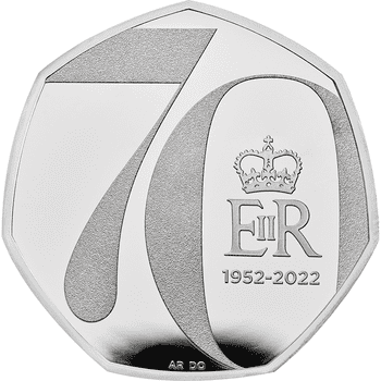 英国 2022年 女王エリザベス2世在位70周年 プラチナ・ジュビリー 50ペンス銀貨 プルーフ