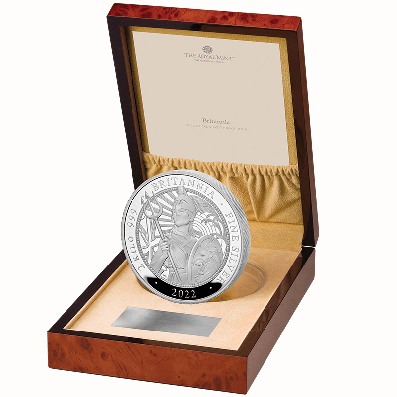 英国 2022年 ブリタニア 1000ポンド銀貨 2キロ プルーフ | オンライン 