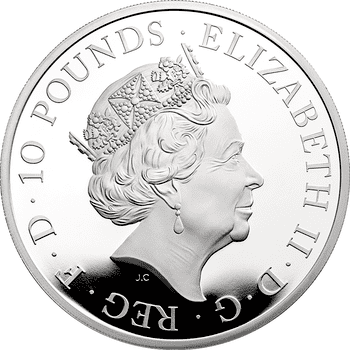 英国 2022年 ブリタニア 10ポンド銀貨 5オンス プルーフ