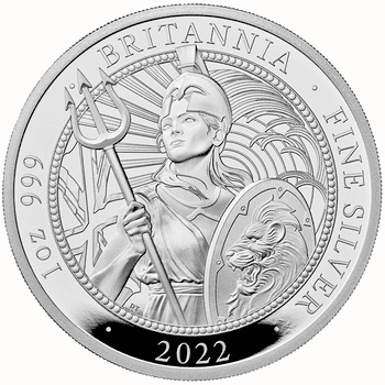 英国 2022年 ブリタニア 2ポンド銀貨 1オンス プルーフ