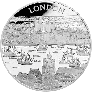 英国 2022年 世界の市景図 ロンドン 10ポンド銀貨 5オンス プルーフ