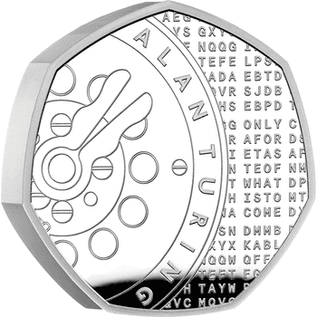 英国 2022年 科学界の革新者 最終貨 アラン・チューリング 50ペンスピエフォー銀貨 プルーフ