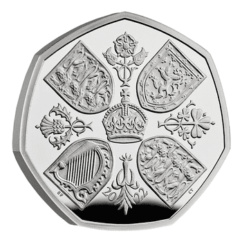 英国 2022年 女王エリザベス2世 50ペンスピエフォー銀貨 プルーフ