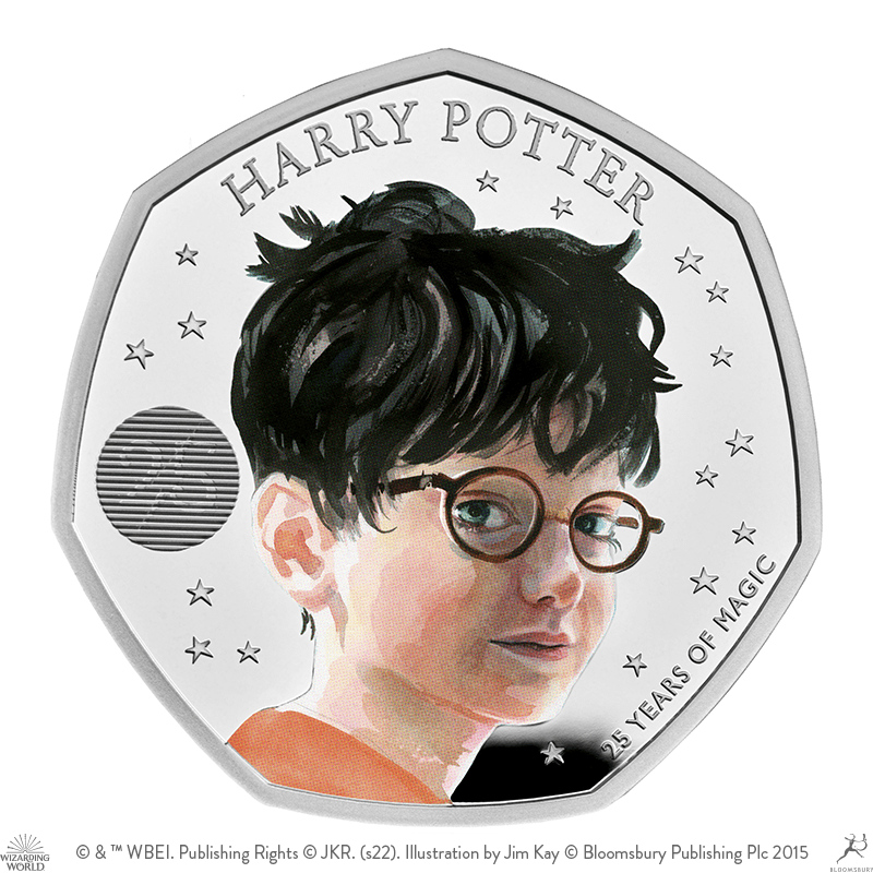 英国 2022年 ハリー・ポッター出版25周年 50ペンスカラー銀貨 プルーフ-