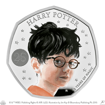 英国 2022年 ハリー・ポッター出版25周年 50ペンスカラー銀貨 プルーフ