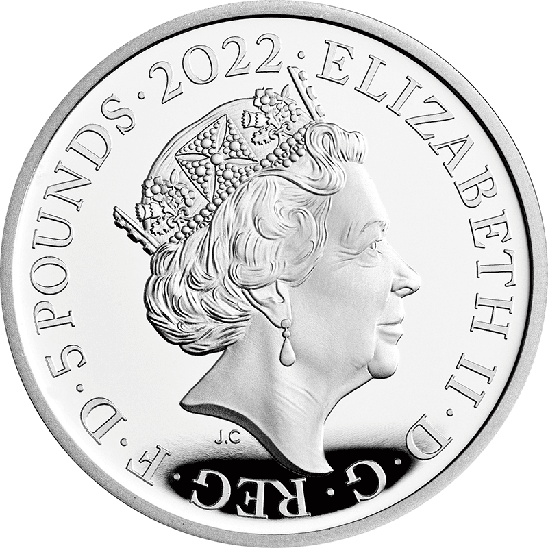 英国 2022年 ハリー・ポッター出版25周年 ホグワーツ特急 5ポンド銀貨