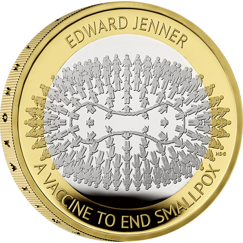 英国 2023年 エドワード・ジェンナー没後200周年 2ポンド銀貨金メッキ 