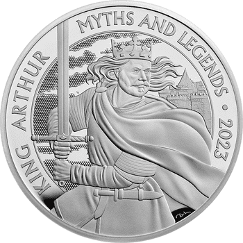 英国 2023年 英国神話と伝説 アーサー王 5ポンド銀貨 プルーフ