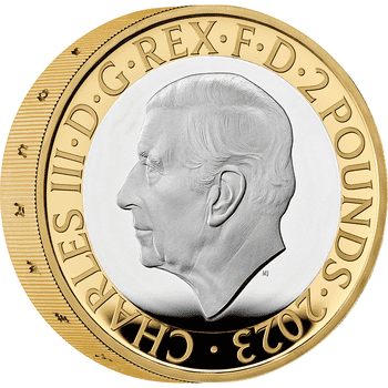 英国 2023年 フライング・スコッツマン100周年 2ポンドピエフォーカラー銀貨金メッキ付 プルーフ