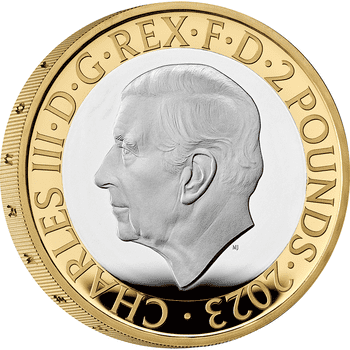 英国 2023年 フライング・スコッツマン100周年 2ポンドカラー銀貨金メッキ付 プルーフ