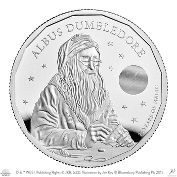 英国 2023年 ハリー・ポッター出版25周年 アルバス・ダンブルドア 5ポンド銀貨 プルーフ