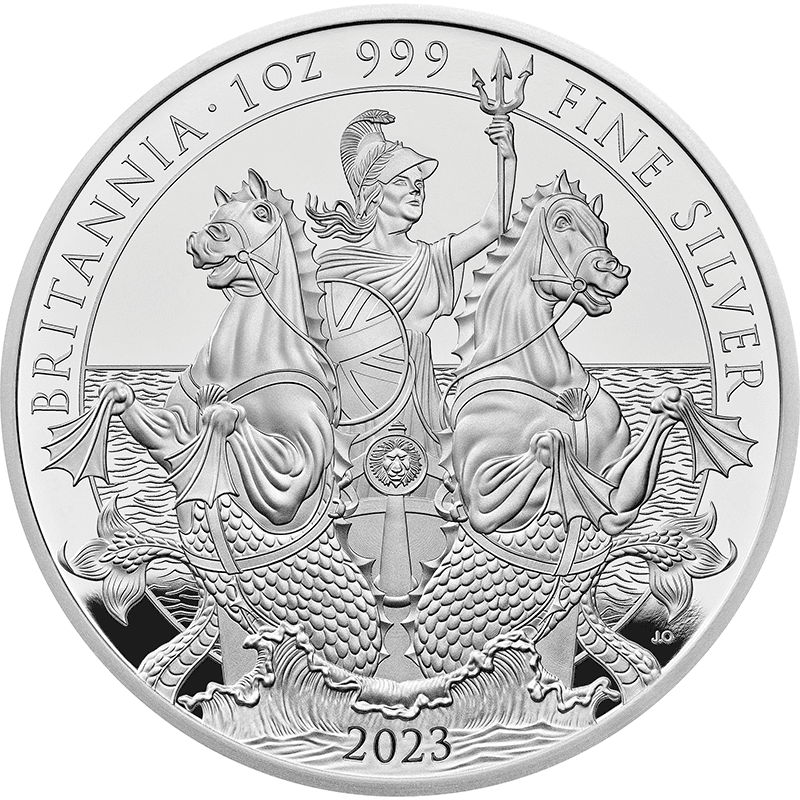 2023年ブリタニア カラー銀貨 王冠を戴いたライオンバージョン 