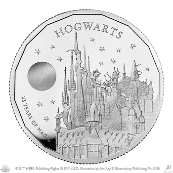 英国 2023年 ハリー・ポッター出版25周年 最終貨 ホグワーツ魔法魔術学校 5ポンド銀貨 プルーフ
