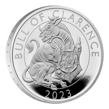英国 2023年 テューダー家紋章の獣コレクション クラレンスの雄牛 2ポンド銀貨2種セット プルーフ