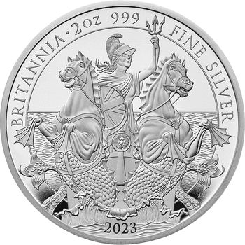 英国 2023年 ブリタニア 5ポンド銀貨 2オンス プルーフ