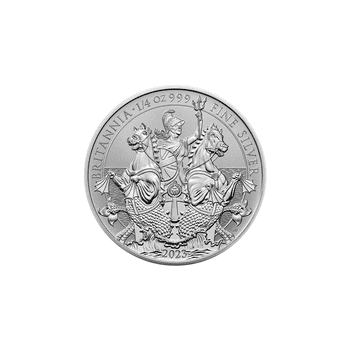 英国 2023年 ブリタニア・プレミアムコレクション 銀貨4種セット（5、 10、 50ペンス、2ポンド貨） 艶消しリバースプルーフ