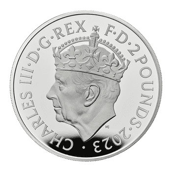 英国 2023年 国王チャールズ3世戴冠式記念 2ポンド銀貨 1オンス プルーフ