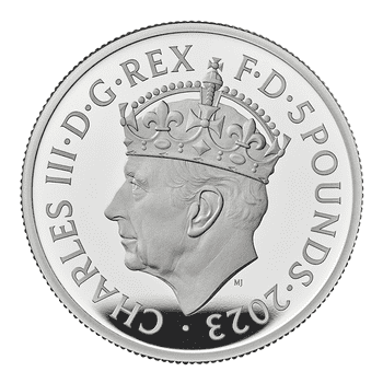 英国 2023年 国王チャールズ3世戴冠式記念 5ポンド銀貨 2オンス プルーフ