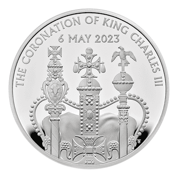 英国 2023年 国王チャールズ3世戴冠式記念 5ポンド銀貨 プルーフ