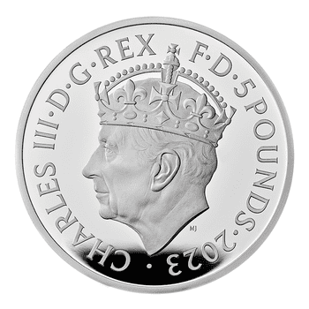 英国 2023年 国王チャールズ3世戴冠式記念 5ポンド銀貨 プルーフ