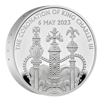 英国 2023年 国王チャールズ3世戴冠式記念 5ポンドピエフォー銀貨 プルーフ