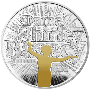 英国 2023年 伝説のミュージシャン シャーリー・バッシー 2ポンドカラー銀貨 1オンス プルーフ