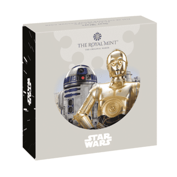 【供給元問合せ】英国 2023年 スター・ウォーズ(TM) R2-D2 & C-3PO 50ペンスカラー銀貨 プルーフ
