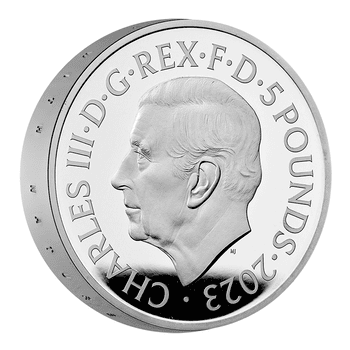 英国 2023年 国王チャールズ3世生誕75周年 5ポンドピエフォー銀貨 プルーフ