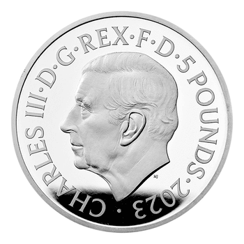 英国 2023年 国王チャールズ3世生誕75周年 5ポンド銀貨 プルーフ