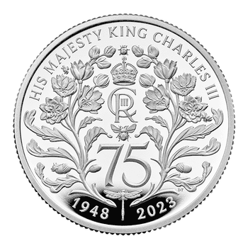 英国 2023年 国王チャールズ3世生誕75周年 1ポンド銀貨 １/２オンス プルーフ