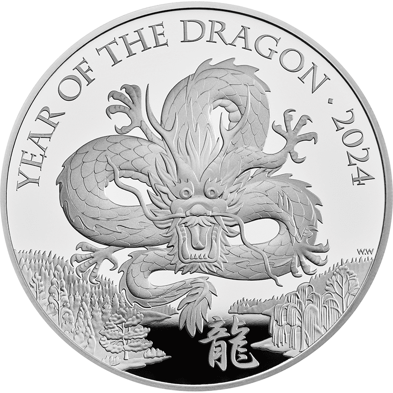 2018年 英国 ツードラゴン/二匹の龍 2ポンド銀貨-