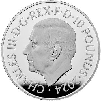 英国 2024年 辰年龍図 10ポンド銀貨 プルーフ