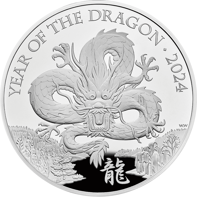 英国 2024年 辰年龍図 500ポンド銀貨 プルーフ | オンラインショップ 