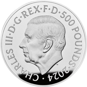 英国 2024年 辰年龍図 500ポンド銀貨 プルーフ