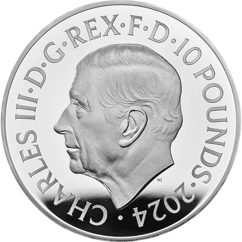 英国 2024年 ブリタニア 10ポンド銀貨 5オンス プルーフ