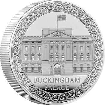 英国 2024年 バッキンガム宮殿 5ポンドピエフォー銀貨 プルーフ